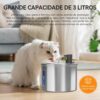 Bebedouro para Gatos, 3L Fonte Gato Inox Comedouros, Bebedouros e Acessorios para Gatos, Silenciosa, Bivolt - Image 2