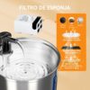 Bebedouro para Gatos, 3L Fonte Gato Inox Comedouros, Bebedouros e Acessorios para Gatos, Silenciosa, Bivolt - Image 3