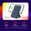Geonav Power Bank, Carregador Portátil Universal por Indução 10.000mAh, Carregamento rápido*, Suporte Dobrável, Compatível com MagSafe®, PB10MAGSG, Cinza - Image 4