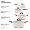 Conj de Panelas 8 Peças Ceramic Life Smart Plus Vanilla - Brinox - Image 6