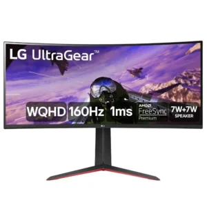onitor Gamer Curvo LG UltraGear LG 34", UltraWide, 160Hz, WQHD, 1ms, DisplayPort e HDMI, AMD FreeSync Premium, HDR10, 99% sRGB - 34GP63A-B