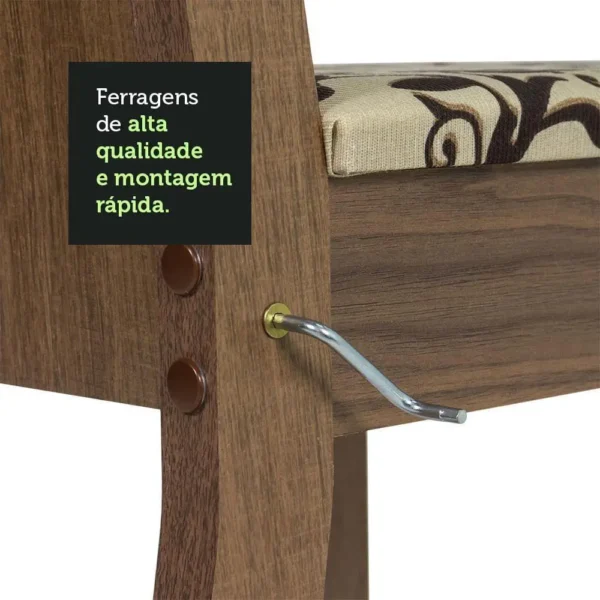 Conjunto Jantar Madesa Luana Mesa Madeira 4 Cadeiras Marrom - Image 3
