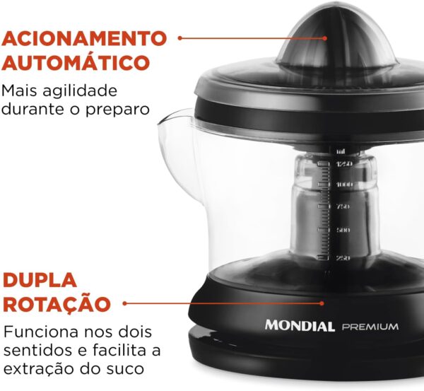 Espremedor Premium, Mondial, Preto, 30W, 110V - E-02 - Image 3
