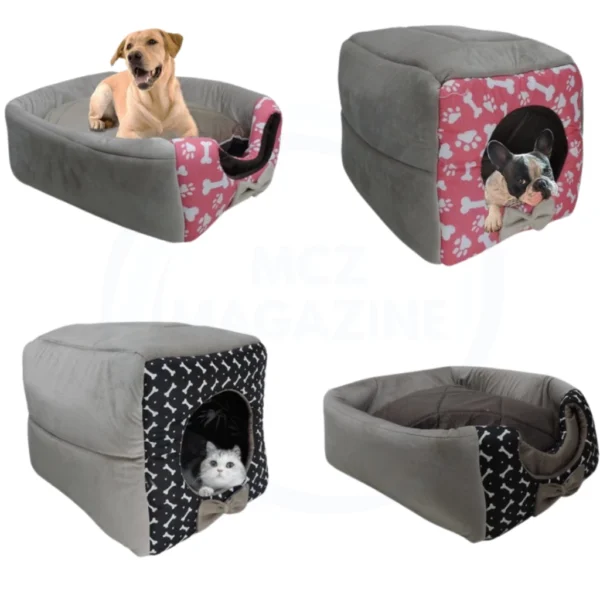 Cama Toca Iglu 3 em 1 para Cachorro e Gato Caminha Pet FRETE GRATIS