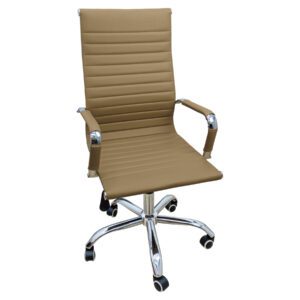 Cadeira Presidente Escritório Esteirinha Boston Eames Alta - Bege