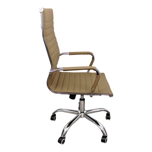 Cadeira Presidente Escritório Esteirinha Boston Eames Alta - Bege - Image 3