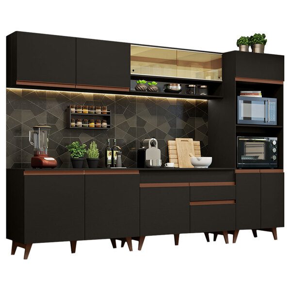 Cozinha Completa Madesa Reims 310002 Com Armário E Balcão - Preto - Image 2