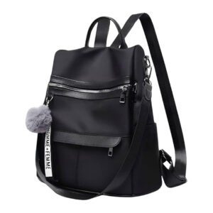 Bolsa Transversal Feminina Espaçosa Vira Mochila Anti Furto Dia a Dia Trabalho Alça Ajustável Blogueira - Marca VIBRANT ® (Preta)