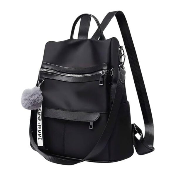Bolsa Transversal Feminina Espaçosa Vira Mochila Anti Furto Dia a Dia Trabalho Alça Ajustável Blogueira - Marca VIBRANT ® (Preta)